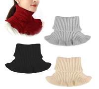 0XBIT Bufanda de Cuello Alto para Mujer, 4 Piezas Cuello Alto Falso, de Punto Cuello Falso, Cuello Falso Desmontable para Abrigar el Cuello, Decoración del Cuello