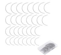 0XBIT C Agujas Curvas, 100 Piezas Redondas Cuero Agujas, Agujas de Cuero con Caja Transparente, 4 Tamaños, Aguja Doblada 3,5, para Coser Cuero, Hacer Manualidades