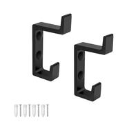 0XBIT Colgador Toalla Baño, 2 Piezas Toallero Negro, Diseño de Doble Gancho, Acabado Negro Mate, Toallero Baño para Salón, Baño, Cocina, Despacho