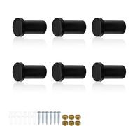 0XBIT Colgadores Baño, 6 Piezas Gancho Pared de Acero Inoxidable, Ganchos de Pared Redondos Negros, Ganchos Adhesivos para Pared para Cocina, Baño