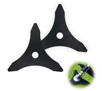 0XBIT Cuchilla Desbrozadora, 2 Piezas Discos Desbrozadora, Diámetro Orificio 25,4 mm, Cuchillas para Desbrozadora Tres Dientes, para Cortacésped
