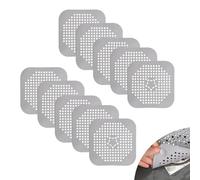0XBIT Filtro Desague Ducha, 10 Piezas Universal Rejilla Desague Ducha, Gris Tapa Desague Ducha, con Ventosa, Atrapa Pelos Ducha para Lavabo, Baño, Bañera, Cocina