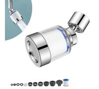 0XBIT Filtro Grifo Cocina, Filtro de Agua del Grifo, Filtro para Grifo Transparente con 2 Elementos Filtrantes de Algodón PP, Filtro Grifo, Adecuado para Fregaderos, Cocinas, Baños