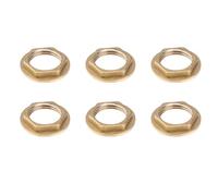 0XBIT G1/2 Bloqueo Tuerca con Brida, 6 Piezas Latón con Bridas Backnut 1/2" BSP, Hexagonal Latón Hembra Contratuerca, para Accesorios de Plomería para Grifos de Lavabo de Baño