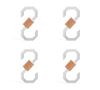 0XBIT Ganchos Forma S, 4 Piezas Trasero Multifuncionales Ganchos de Cuero, S Tipo Ganchos Cuero, con Hebilla de Cuero, Gancho de Acero Inoxidable, para Exteriores, Senderismo, Pesca