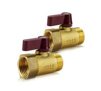 0XBIT Llave Paso, 2 Piezas Mini Metal Válvula Bola Latón, DN 15 Latón Válvula, Sellado Fuerte, Evita Fugas, para Cocina, Baño, Inodoro