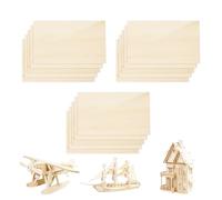 0XBIT Madera de Balsa, 15 Piezas 200 X 100 mm Contrachapado Rectangular, 2 mm Tableros de Madera Sin Tratar, Fácil de Cortar, no Se Deforma Fácilmente, para Pirograbado, Modelado, Bricolaje