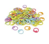 0XBIT Marcadores Crochet, 100 Piezas Marcadores Ganchillos 6 Color, Artesanía de Pintura en Espiral, Aleación de Zinc Anillo Marcador de Puntada para Coser, Tejer, Crochet