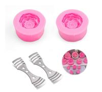 0XBIT Molde para Velas de Peonia, 2 Piezas Flor Silicona Vela Moldes, Molde de Silicona Flores, Moldes para Velas, Adecuado para Repostería en la Cocina, Velas Aromáticas de Yeso