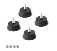 0XBIT Muebles Pies Ajustables, 4 Piezas Pies de Montaje de Goma, Pies Niveladores Atornillables de 32 mm de Diámetro, Alta Estabilidad, para Armarios, Mesas, Sillas, Sofás