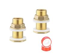 0XBIT Pasamuros Deposito Agua, 2 Piezas Conectores de Tanque de Agua Multifunción, Acople de Latón para Tanque de Agua con Sello de Silicona, para Tanque de Agua, Torre de Agua, Bomba de Agua