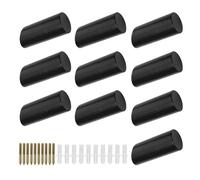 0XBIT Percheros Pared Individuales, 10 Piezas Perchas Pared Negro 5 cm, Perchero Pared Madera Redondo, Carga Máxima 10 kg, Adecuado para Colgar Sombreros, Mochilas, Bufandas, Ropa