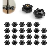 0XBIT Perilla de Estrella, 25 Piezas Perilla de SujecióN M6, Manija Perilla Tuerca Tornillo Perno, Adecuado para Maquinaria Y Equipos, Muebles, Equipos de Fitness, Equipos ElectróNicos