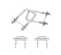 0XBIT Pernos en U Cuadrado, 4 Piezas Pernos U M6, Tornillos en Forma de U, Perno Cuadrado en U con Tuercas y Placa de Marco, Apto para Automóviles, Tuberías, Industria, 60 x 80mm