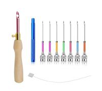 0XBIT Punch Needle, Ajustable Punch Needle Kit, 7 Tamaños Embroidery Kit, con Caja Almacenamiento, Adecuado para Manualidades, Costura, Bordado