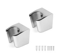 0XBIT Soporte de Ducha, 2 Piezas Cabezal de Ducha Soporte de aleación de zinc plateado, Soporte de Ducha para Montaje en Pared con tornillos, Compatible con la mayoría de cabezales de ducha