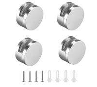 0XBIT Soporte Espejo Pared, 4 Piezas Clip de Vidrio Redondo, Abrazadera de Cristal de Aleación de Zinc, Antioxidante y Anticorrosión, para Baño, Sala de Estar, Lugares Públicos