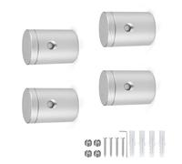 0XBIT Soporte Espejo Pared, 4 Piezas Clip para Espejo con Accesorios Montaje, Abrazadera de Vidrio Diseño Moderno, Puede Acomodar Hasta 6 mm Espesor, para Espejos Pared y Vidrio