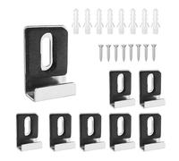 0XBIT Soporte Espejo Pared, 8 Piezas Plateadas Clips para Baño, Acero Inoxidable Forma U Soporte de Vidrio Clip, Con Tornillos y Tubo Expansión, para Marcos Fotos