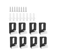 0XBIT Soporte Espejo Pared, 8 Piezas Plateadas Clips para Espejo Baño, Acero Inoxidable Forma U Soporte de Vidrio Clip, con Tornillos y Tubo Expansión, para Marcos Fotos, Espejos