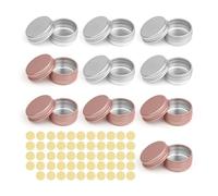 0XBIT Tarros de Aluminio, 10 Piezas 10 ml Pequeñas Latas Con Etiqueta Redonda, para Llevar Bálsamo Labial, Mini Velas, Crema Facial Cuando Viaja