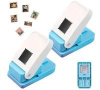 1 * 0.8in/2cm Stamp Puncher, 2026 New Rectangular Lever Postage Stamp Punch, Portable Stamps Shaped Hole Cutter for Journaling, Scrap, Crafting Paper, DIY Card Making (2pcs)