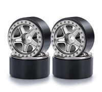 1,0 Pulgadas de plástico de Ruedas de riñón de Cuanto 5 SPOCHES COMPABILIDAD Compatible con 1 24 Escala RC Crawler Car SCX24 Piezas de actualización para de vehículos Fuera de Carretera(Titanium)