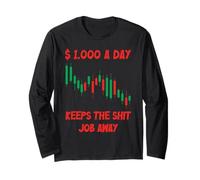 $1.000 al día Mantiene el Trabajo de Mierda lejos Inversor de Forex Trading Manga Larga