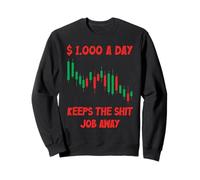 $1.000 al día Mantiene el Trabajo de Mierda lejos Inversor de Forex Trading Sudadera