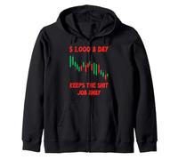 $1.000 al día Mantiene el Trabajo de Mierda lejos Inversor de Forex Trading Sudadera con Capucha