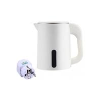 (1.0L,White)Small Electric Kettle with Germans Plug Adapter Ergonomic Handle Design Tea Kettle for Kitchen