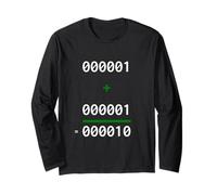1+1=10 Binario Matemáticas Broma Programador Humor Manga Larga
