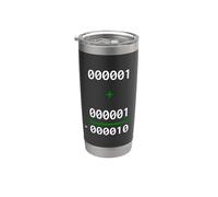 1+1=10 Binario Matemáticas Broma Programador Humor Vaso térmico de acero inoxidable de doble pared