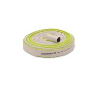 Ø 1 1/2 pulgadas - 38 mm, manguera plana de 50 m | Manguera de construcción | Manguera industrial | Caucho sintético, blanco con verde, 10 bar, -20°C a +60°C