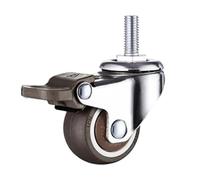 1/1.25/1.5/2 Inch Furniture Casters Wheels Rubber Swivel Castor Trolley With Brake Para el Hogar y la Oficina(E-brake,1.5 inch)