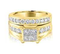 1-1/2CT. Anillo de compromiso en un anillo de banda blanca de rosa amarilla de 10k 14K Juego de boda Moissanite Anniversary Anniversary Anniversary Valentine Jewerly Regalo para amantes, tamaño