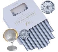 1,1 cm Cera de palos, Atopbb Silver Wax Stick 10 unidades pistola de pegamento para sellos de cera, para cartas, tarjetas de felicitación, vino, manualidades, bodas y fiestas (plata)