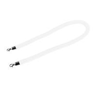 1.1" Thick New Queue Barrier Stanchion Rope with Polished Metal Hooks,Barrier Rope Crowd Control Velvet, for Hotels Movie Theaters(White,2m/6.6ft/79inch)