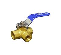 1/10.2 cm 3/20.3 cm 1/5.1 cm 3/10.2 cm 2.5 cm BSPP Equal Female Brass Tee 3 Ways L-Port T-Port Ball Vavle Water Gas Oil Home Garden (1/5.1 cm, L-Port)