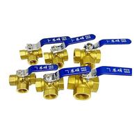 1/10.2 cm 3/20.3 cm 1/5.1 cm 3/10.2 cm 2.5 cm BSPP Equal Female Brass Tee 3 Ways L-Port T-Port Ball Vavle Water Gas Oil Home Garden (3/10.2 cm, T-Port)