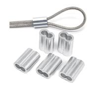 1/10/50Pcs Double Hole Cable Crimp Sleeve M1 to M12 Wire Ferrules 8-Shape Aluminum Cable Stopper Crimp Rope Hardware Accessories(Size:5Pcs M6)