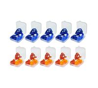 1-10 pares de tapones de silicona con cancelación de ruido, reutilizables, con cuerda, impermeables, para natación, vienen con caja (10 pares mixtos 01)