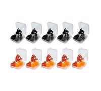 1-10 pares de tapones de silicona con cancelación de ruido, reutilizables, con cuerda, impermeables, para natación, vienen con caja (10 pares mixtos 02)