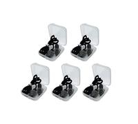 1-10 pares de tapones de silicona con cancelación de ruido, reutilizables, con cuerda, impermeables, para natación, vienen con caja (5 pares negros)