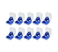 1-10 pares de tapones de silicona con cancelación de ruido, reutilizables, con cuerda, impermeables, para natación, vienen con caja (10 pares, azul)