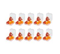 1-10 pares de tapones de silicona con cancelación de ruido, reutilizables, con cuerda, impermeables, para natación, vienen con caja (10 pares naranja)