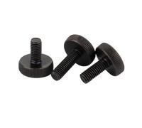 1/10 piezas M3 M4 M5 M6 M8 M10 GB835 Tornillos moleteados de cabeza plana for apretar a mano, pernos de mariposa for vidrio, ajuste sin herramientas, DIN653(Black plated,1pc M10x16)