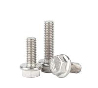 1-10 piezas M4 M5 M6 M8 M10 M12 304 pernos de brida hexagonal acero inoxidable tornillos cabeza con dentada(M8-2PCS,14mm)