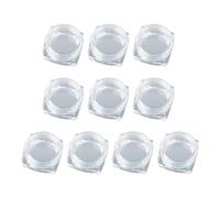 1/10 tarros cuadrados transparentes de 3 gramos, caja de almacenamiento vacía para sombra de ojos, caja de cuentas con purpurina crema