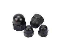1/10 Uds M3 M4 M5 M6 M8 M10 M12 negro 304 A2 tapa de bellota hexagonal cabeza de bola cubierta decorativa semicírculo tuerca de cúpula DIN1587(10pcs M6)